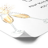 Moderne Script Minimalist Vrijgezellenfeest Mimosa Poster (Hoek)