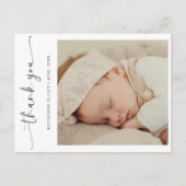 Moderne Script Minimalistische Dank Je Foto Briefkaart (Voorkant)