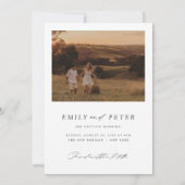 Moderne script minimalistische trouwfoto save the date (Achterkant)