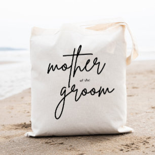 Moderne Script Moeder van de Bruidegom Boodschappe Tote Bag