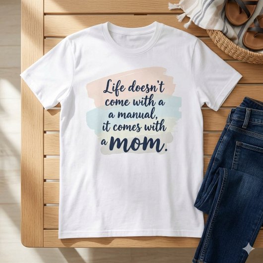 Moderne Script Moederdag Citaat Pastel T-shirt