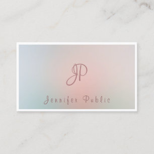 Moderne Script Monogram Elegant Colors Sjabloon Visitekaartje