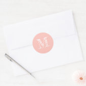 Moderne Script Monogram Initiaal Pastel Roze zegel (Envelop)