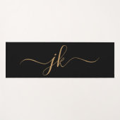Moderne Script Monogram Initialen Aangepaste kleur Yogamat (Voorkant (horizontaal))