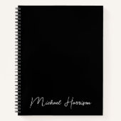Moderne Script Monogram zwart Notitieboek (Voorkant)