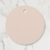 Moderne Script Monogram Zwarte Blush Roze Trouw Bedankjes Labels (Achterkant)