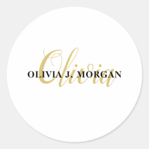 Moderne script naam logo professioneel ronde sticker