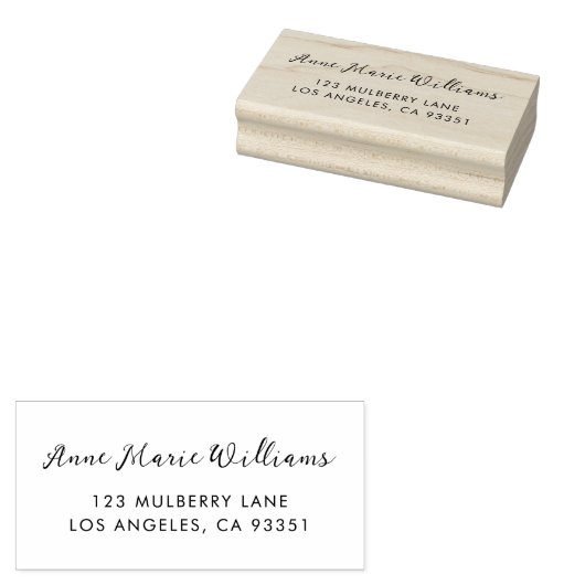 Moderne script naam retouradres rubberstempel (Gestempeld)
