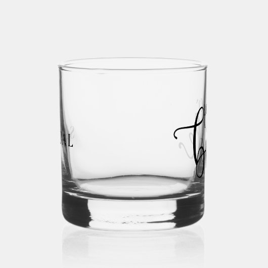 Moderne Script Naam Vader van de bruid Gift Whisky Glas (Rechts)