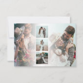 Moderne Script Name 5 Photos Wedding Bedankt Notitiekaartje (Achterkant)