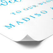 Moderne Script Namen Bruiloft Welkom Bord Poster (Hoek)