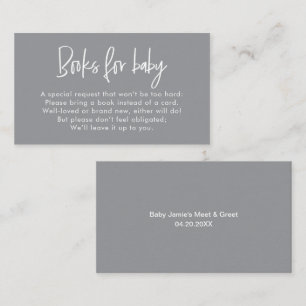 Moderne script neutrale babyshower-boekverzoekkaar informatiekaartje