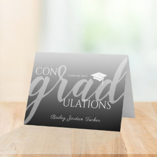 Moderne Script Ombre Afstudeer Felicitaties Kaart
