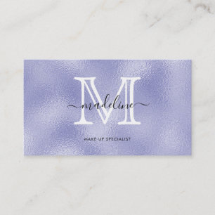 Moderne Script Pantone Zeer Peri Foil Monogram Visitekaartje
