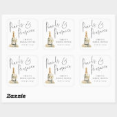 Moderne Script Parels Prosecco Bruiloft Dankjewel Vierkante Sticker (Vel)