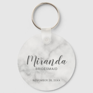 Moderne script personaliseerde bruidsmeisje sleutelhanger