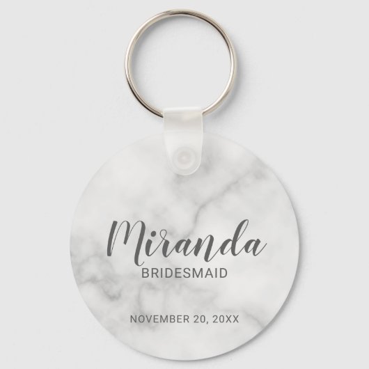 Moderne script personaliseerde bruidsmeisje sleutelhanger (Voorkant)