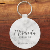 Moderne script personaliseerde bruidsmeisje sleutelhanger (Voorkant)