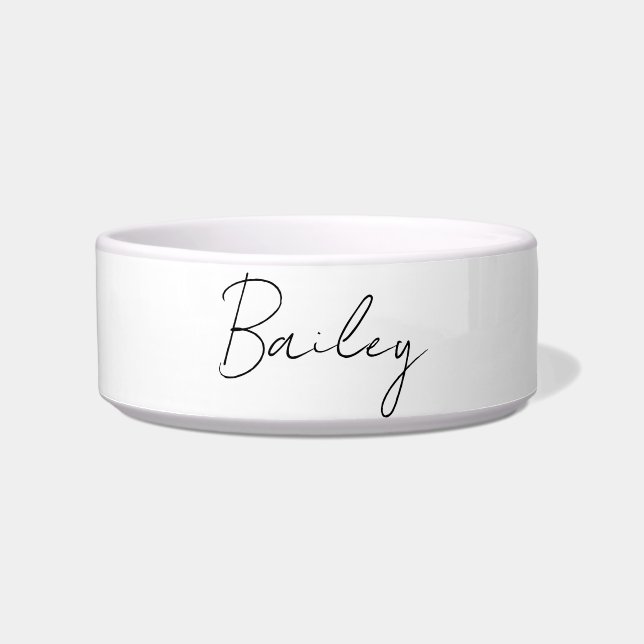Moderne script pet name aangepaste bowl voerbakje (Voorkant)