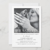Moderne Script Photo Engagement Party uitnodiging (Voorkant)