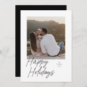 Moderne Script Photo Holiday Card Feestdagenkaart (Voorkant / Achterkant)