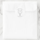 Moderne Script Pickleball & Prosecco Bruiloftsfees Ronde Sticker (Tas)