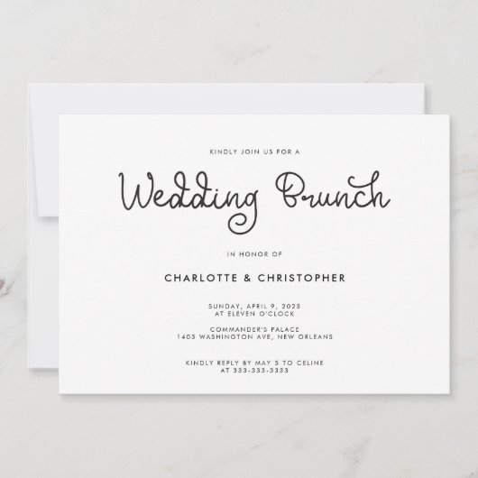 Moderne Script Post Mariage Brunch Invitation (Devant)