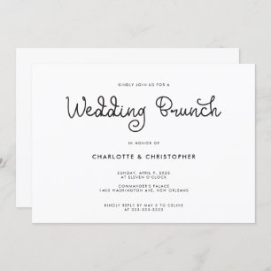 Moderne Script Post Mariage Brunch Invitation