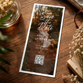 Moderne Script QR Code Foto Bladwijzer Save the Da Save The Date