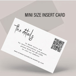 Moderne script QR CODE modern RSVP details bruilof Informatiekaartje