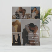 Moderne Script QR-codenamen 6-foto grid bruiloft Kaart (Staand voorkant)