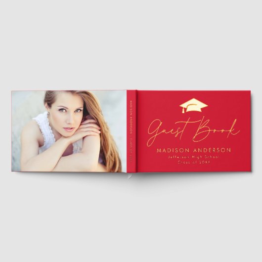 Moderne Script Red Photo Graduation (Complet)