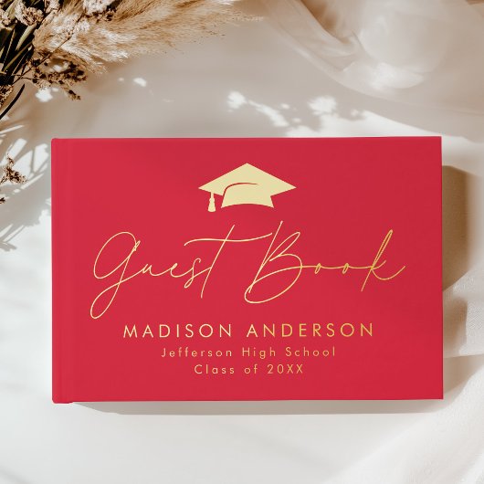 Moderne Script Red Photo Graduation