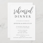 Moderne Script Rehearsal Dinner Invitations Kaart (Voorkant / Achterkant)