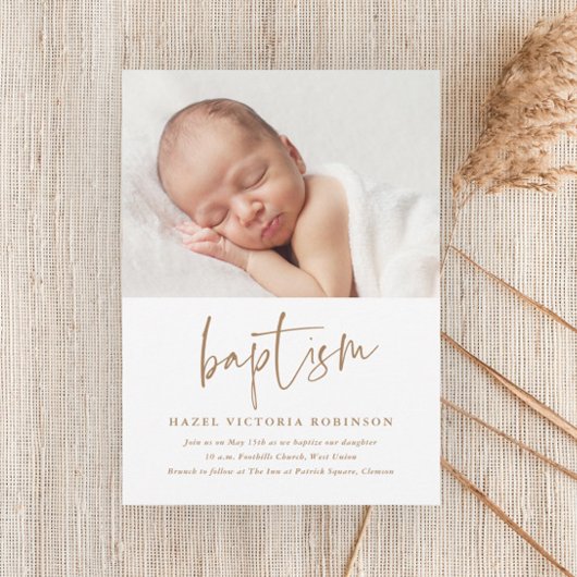 Moderne Script Religious Baptism & Christening Kaart
