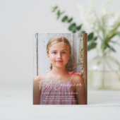 Moderne Script Religious First Community Uitnodiging Briefkaart (Staand voorkant)