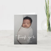 Moderne Script Religious Photo Baptisme Bedankkaart (Voorkant)