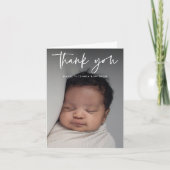 Moderne Script Religious Photo Baptisme Bedankkaart (Voorkant)