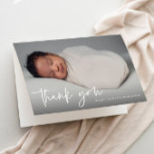 Moderne Script Religious Photo Baptisme Bedankkaart