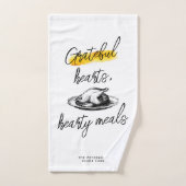 Moderne Script Retro Turkije Dankbaar Thanksgiving Handdoek (Handdoek)