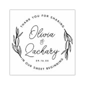 Moderne Script Ronde Trouw Dankjewel Rubberstempel (Afrduk)