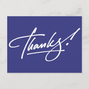 Moderne Script Royal Blue-kaart Briefkaart