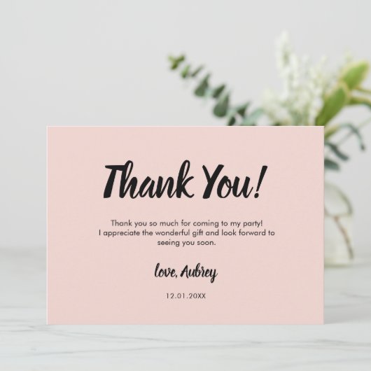 Moderne Script Roze Birthday Hartelijk kaart (Staand voorkant)