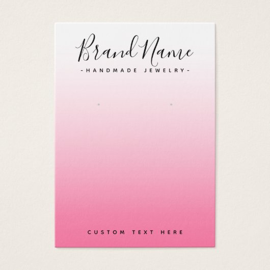 Moderne script roze gradiënt oorringkaart visitekaartje (Voorkant)