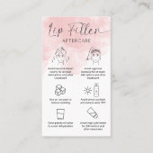 Moderne Script roze Waterverf Lip Filler Aftercare Visitekaartje (Voorkant)