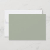 Moderne Script Sage Green Wedding RSVP-kaarten RSVP Kaartje (Achterkant)
