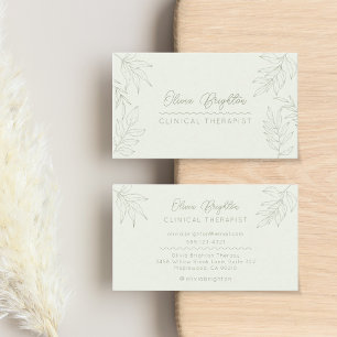 Moderne Script Sage Groene Therapeut Visitekaartje