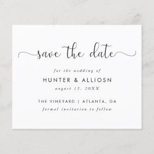 Moderne Script Save The Date Budget Flyer