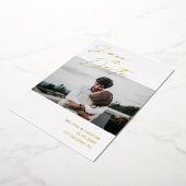 Moderne Script Save the Date Folie Uitnodiging (Gedraaid)