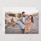 Moderne Script Save the Date Kaart – Aangepaste Fo (Voorkant)
